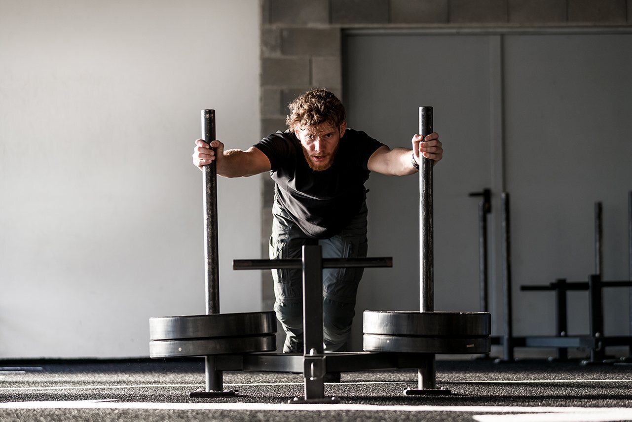 Sled push is an example of a high intensity anaerobic exercise