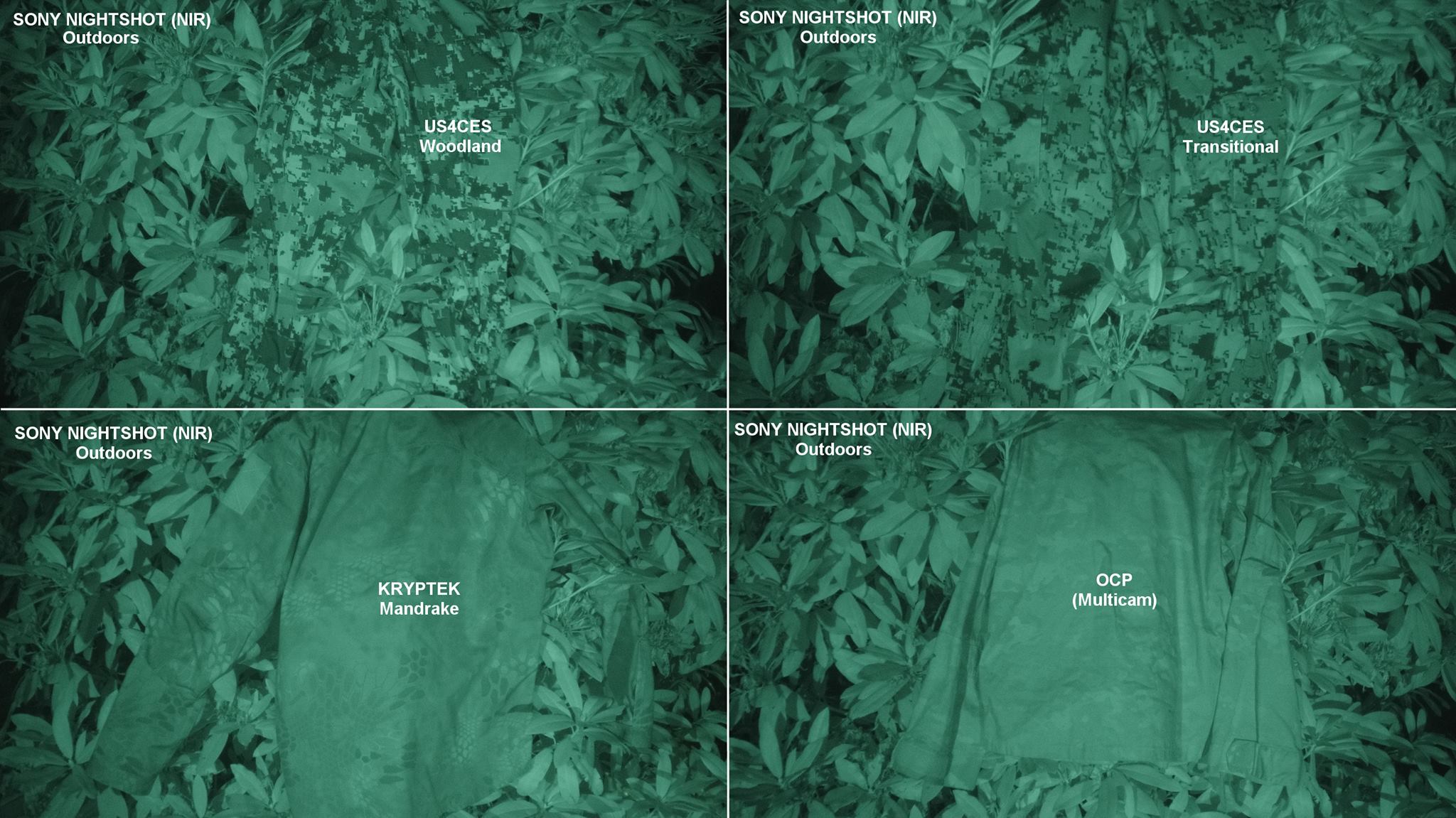 The effect of MultiCam camouflage under infrared light