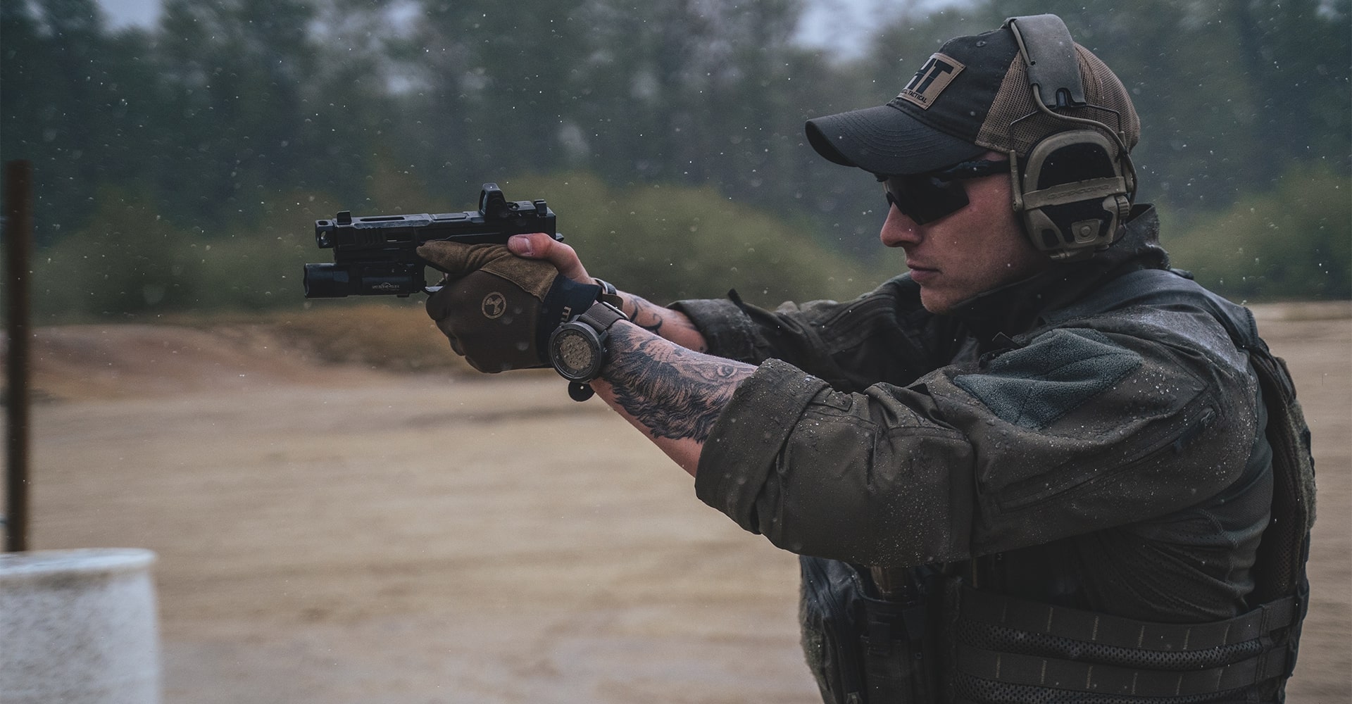 operators in concentraiting on training his ability with the weapon in his hand