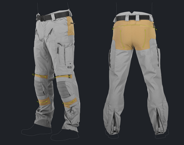 Für unsere Striker XT Kampfhose, die P-40 und einige andere Hosen nutzen wir grundsätzlich zwei verschiedene Materialien - beide von Schoeller® und beide nahezu unzerstörbar.