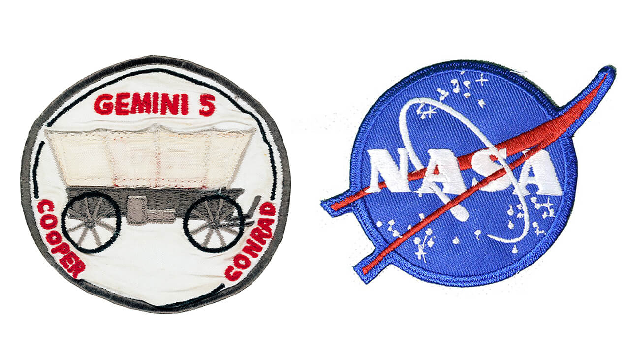 The Gemini 5 mission and iconic Meatball NASA velcro patch