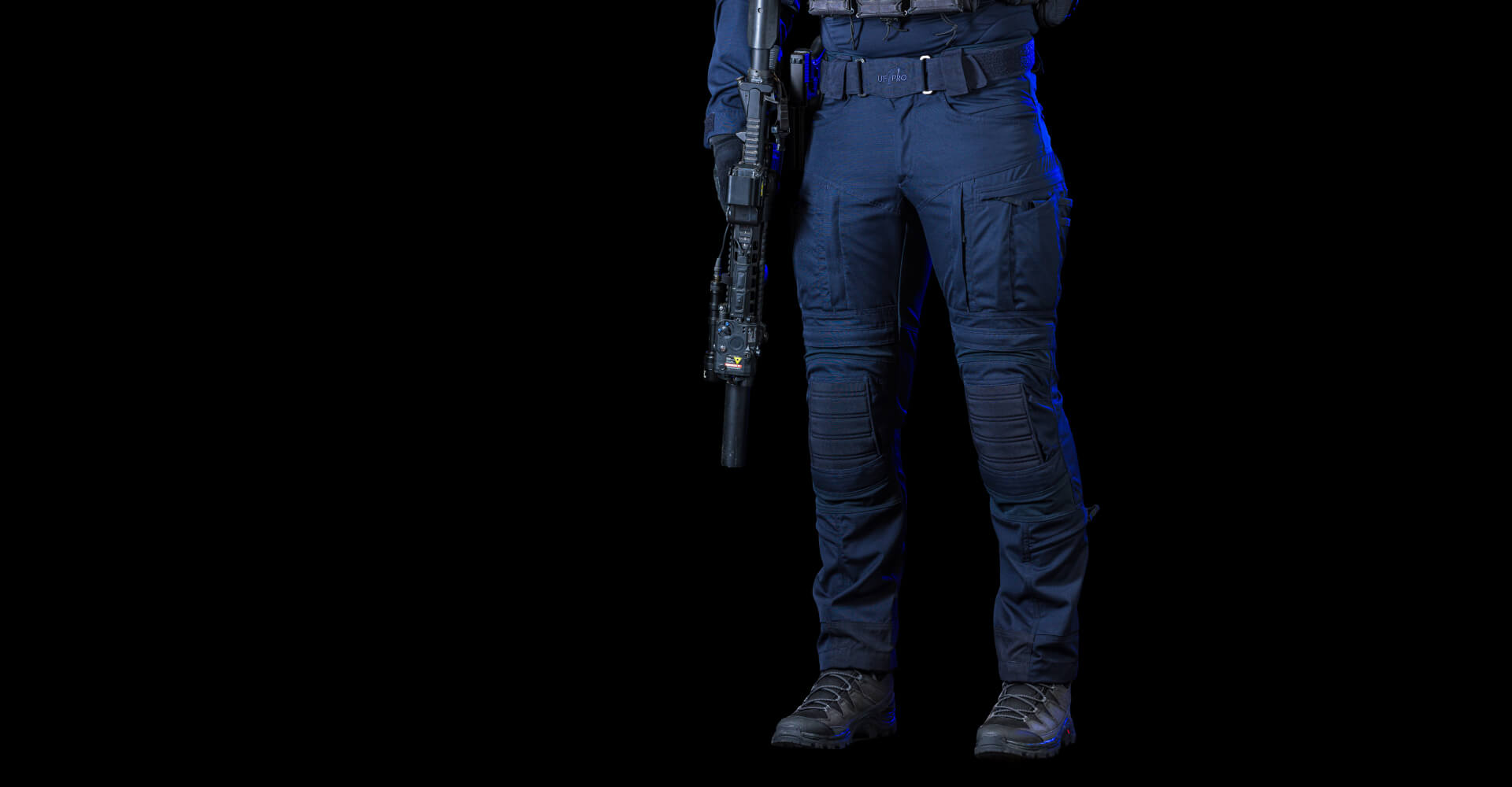 TACTICAL PANTS IN NAVY BLUE  UF PRO Tactical Pants in Navy Blue feature a hybrid material construction, a unique knee protection system, and a strategically designed pocket configuration.