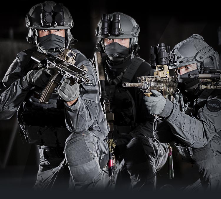 black tactical outfit