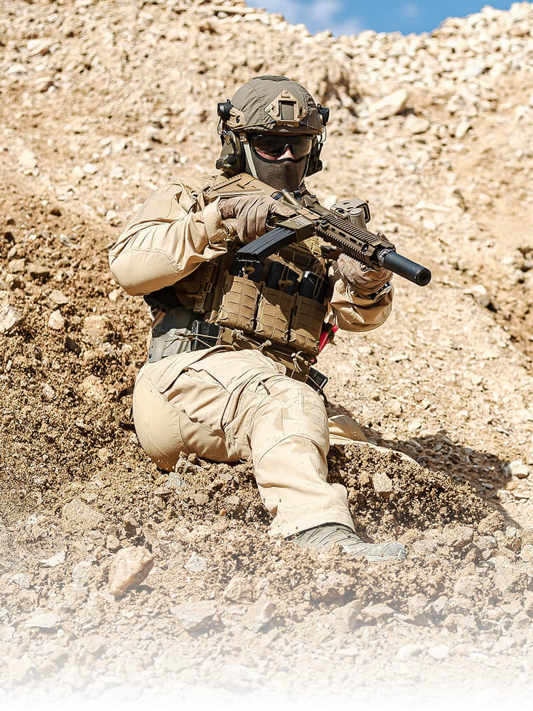 Hot & Dry environment Breathable gear helps regulate body temperature and keeps you comfortable in harsh conditions.