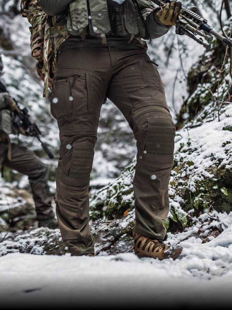 Mens Winter Tactical Fleece Lined Pants Winter Waterproof Hunting Pants  Trousers
