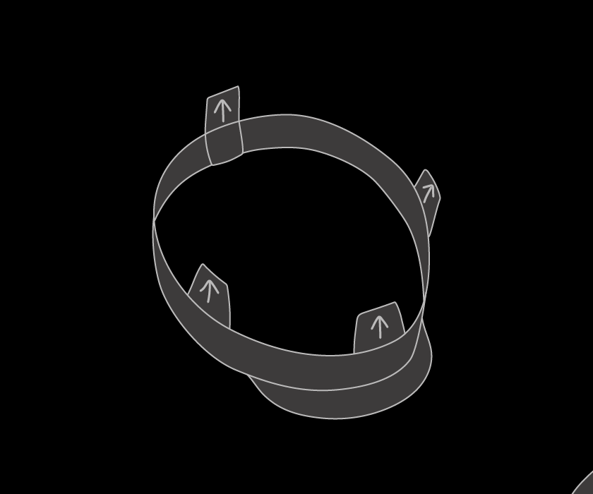 (DODATNO) NAMESTI ZAVIHKE ZA SPOJITEV Namesti zavihke Hood/Harness®.