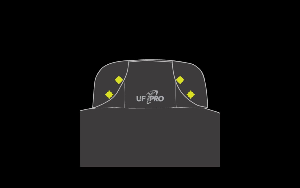 CLOSE THE FLAPS Close the flaps of the Hood/Harness® hood collar.