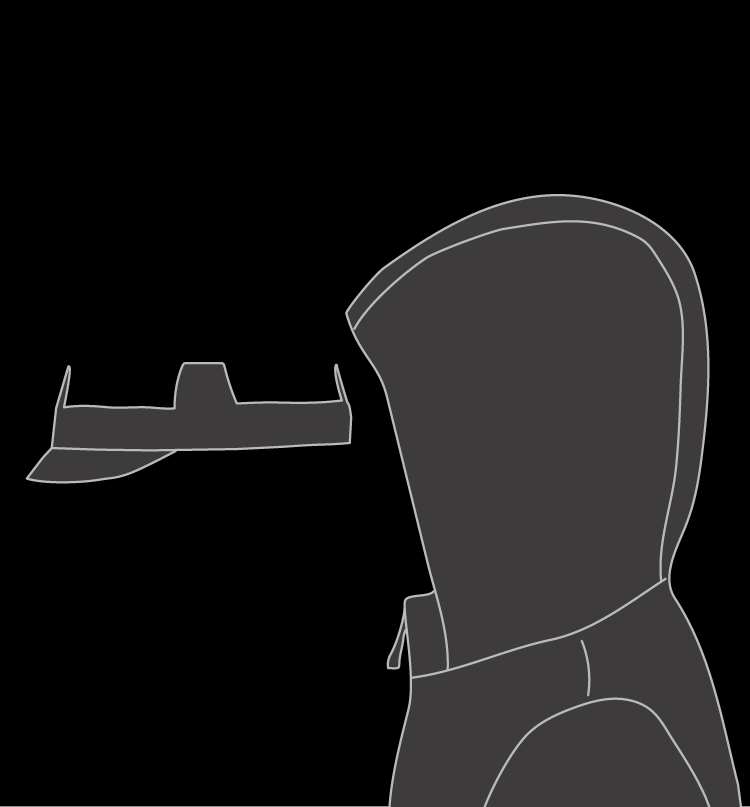 SEPARATE THE HOOD/HARNESS® FROM THE HOOD Hood/Harness® system moves with your head