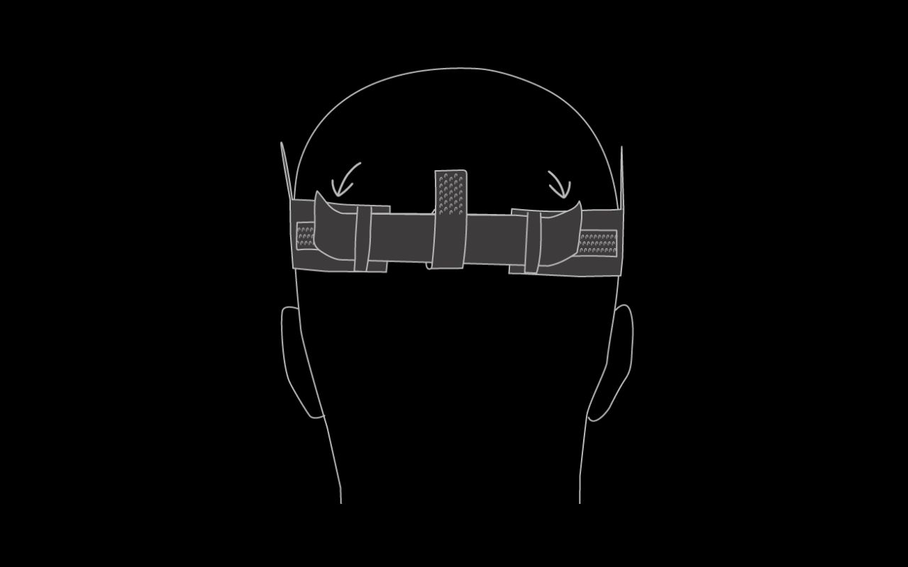 ADJUST THE WIDTH Adjusting the width of the Hood/Harness® system.