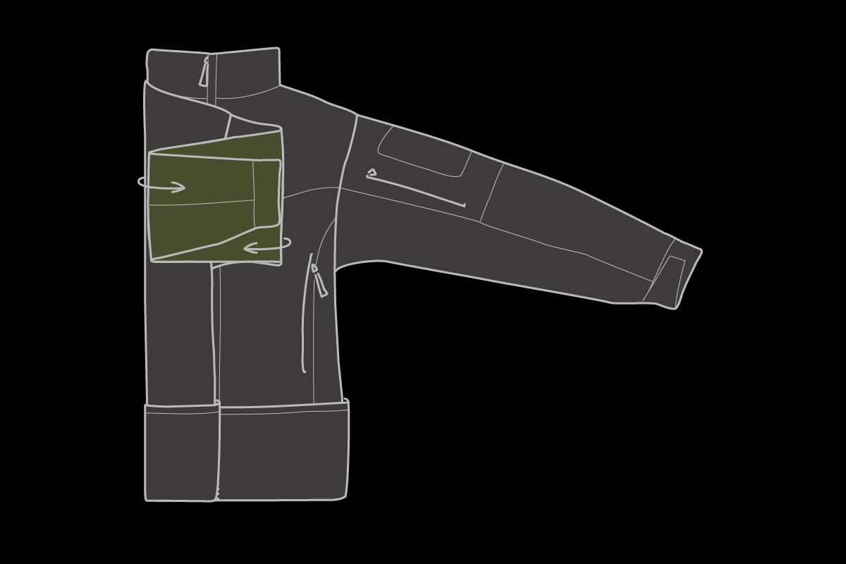 Pack a tactical jacket using Ranger Roll technique.