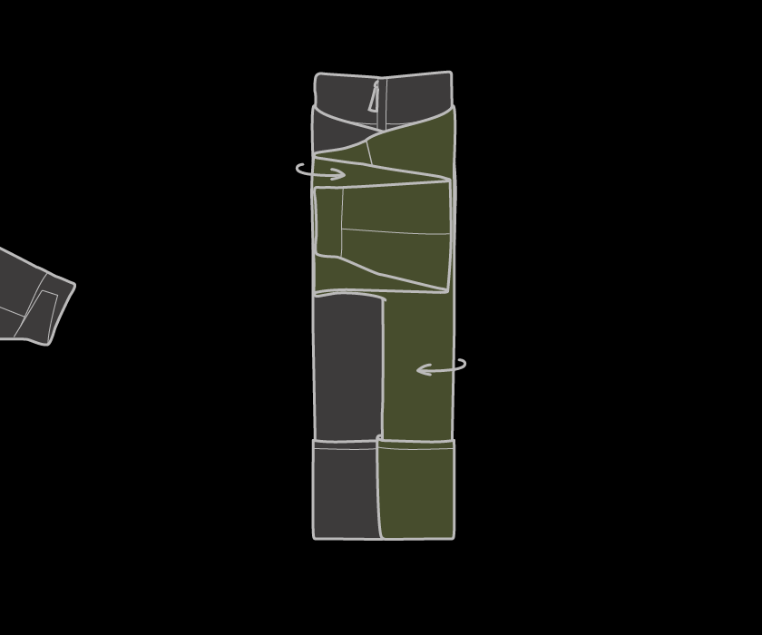 Pack a tactical jacket using Ranger Roll technique.