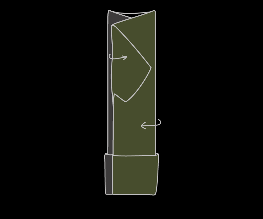 Pack a T-shirt using Ranger Roll technique.