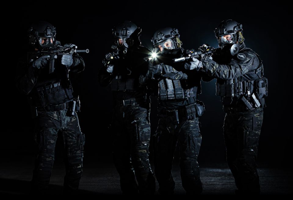 Tactical gear in elite camouflage patterns